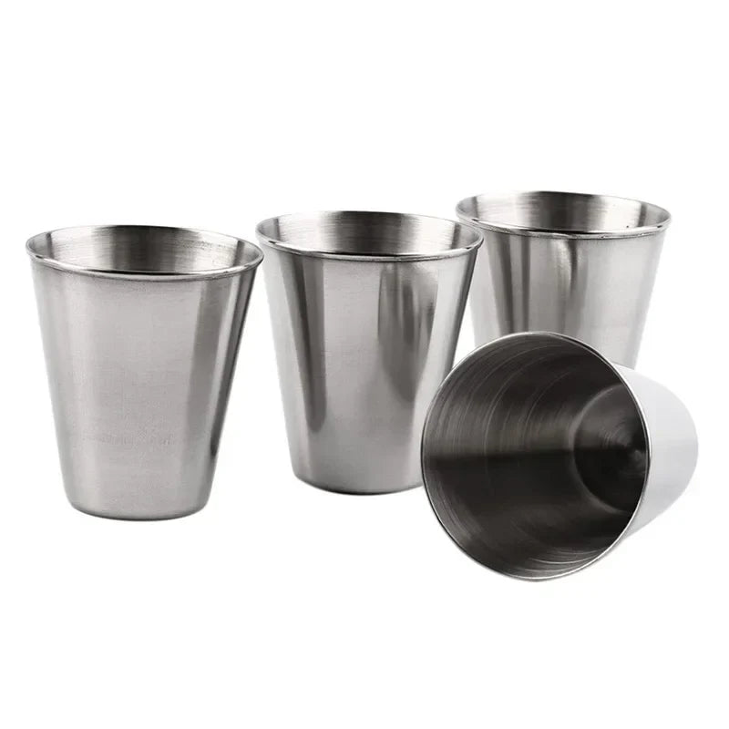 Stainless Steel Shot Cups Set of 4 – 170ml with Leather Bag