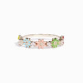 Huitan Flower Ring for Women – Colorful CZ Floral Party Ring