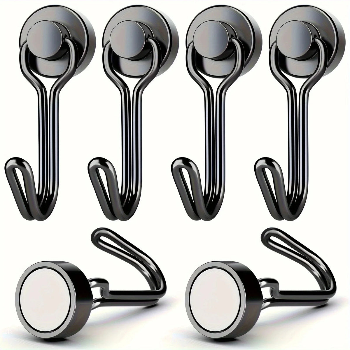 Heavy Duty Magnetic Hooks – Strong Neodymium Hangers 3–20 Pack