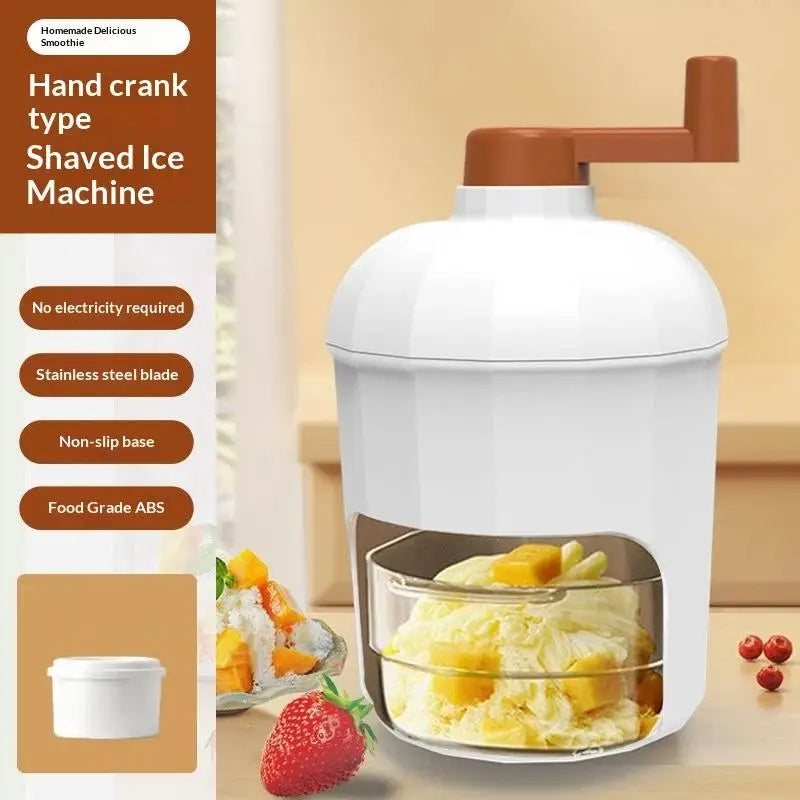 Manual Shaved Ice Machine – Hand-Crank Ice Crusher & Smoothie Maker