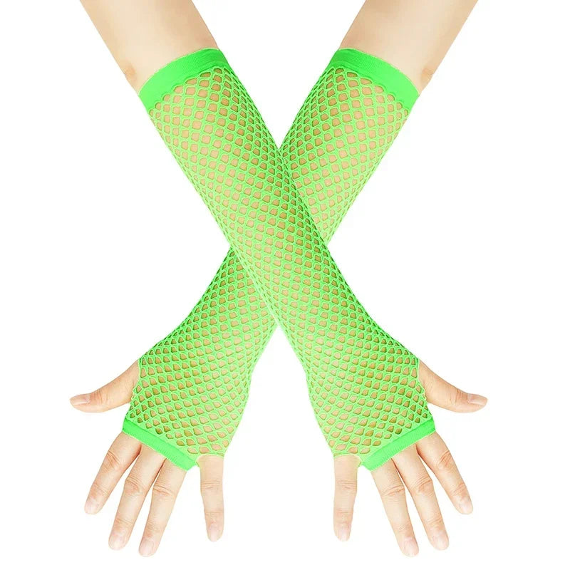 Women's Long Fingerless Fishnet Gloves | Punk Rock Arm Warmers
