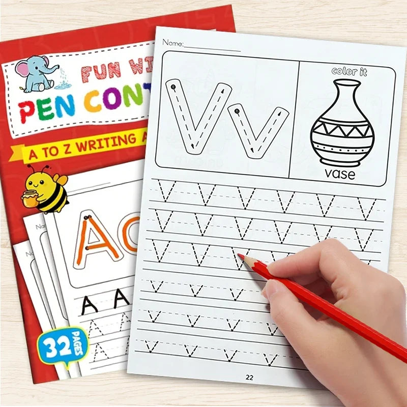 Children's Alphabet Practice Book A-z Writing Toddlers Preschoolers