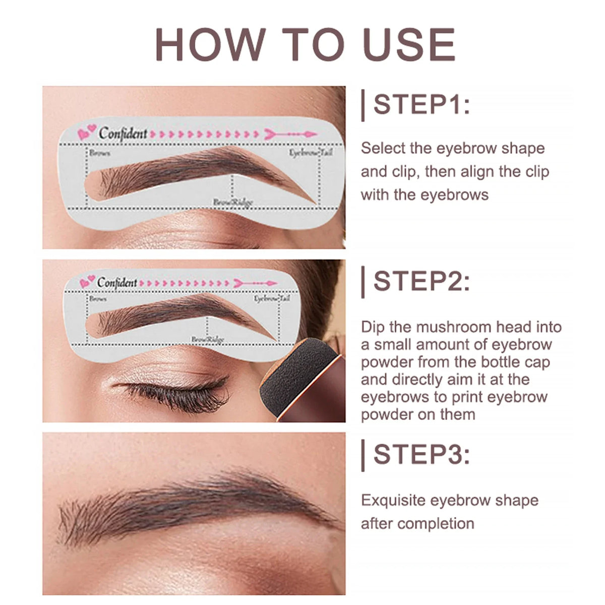 O'CHEAL Eyebrow Stamp & Hairline Shadow Powder Kit – 10 Pcs