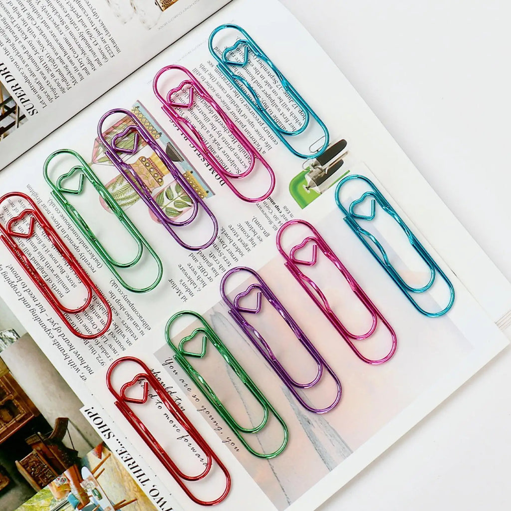 Heart Metal Pen Clip Holders for Notebooks & Journals – 8 Pack