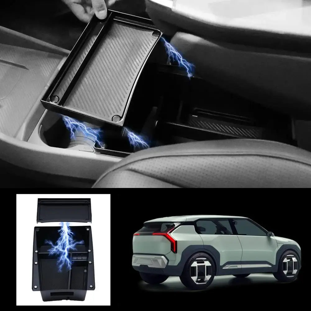 Kia EV3 Double-Layer Armrest Console Storage Box Organiser