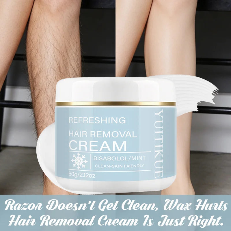 YUITIKUE Cooling Mint Hair Removal Cream – Men & Women 60g