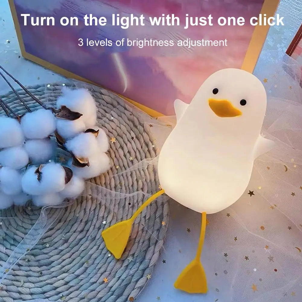 Duck Night Light for Kids – Dimmable Silicone Touch Lamp USB