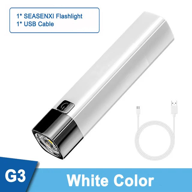 Mini USB Rechargeable Flashlight – Portable Hiking EDC Torch