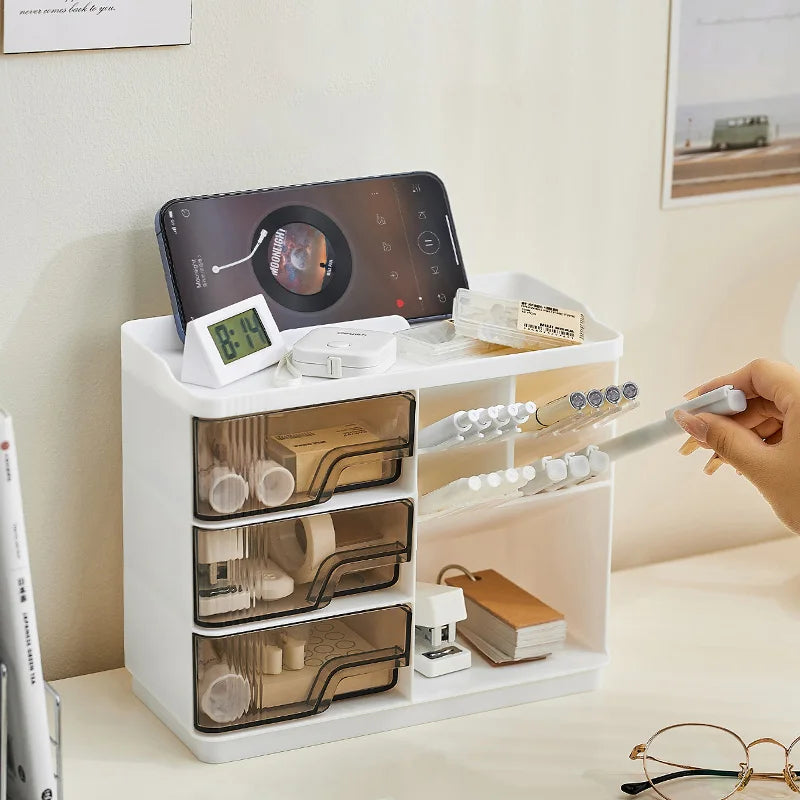 Desktop Stationery Storage Box Multi-layer Large Space Design Easy