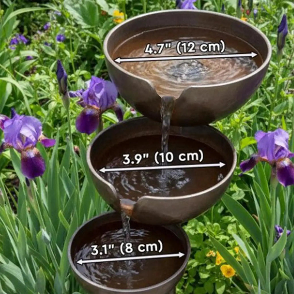 Vintage Iron Bird Bath & Bee Watering Station | Garden Stake