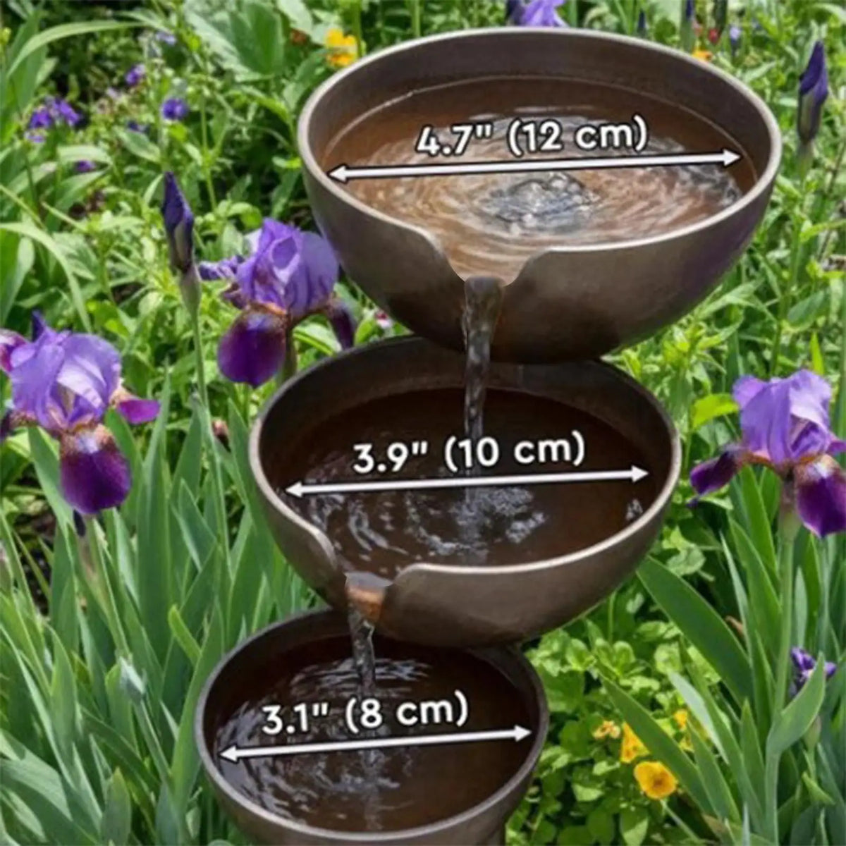 Vintage Iron Bird Bath & Bee Watering Station | Garden Stake