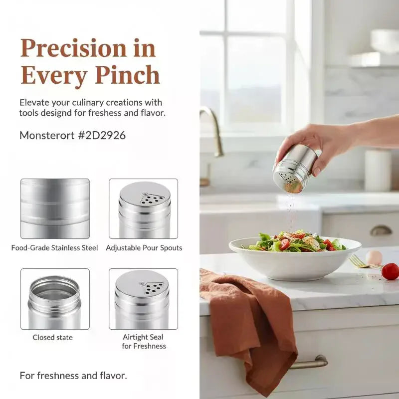Stainless Steel Spice Shaker Jar – Adjustable, Rust-Resistant