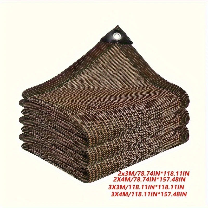 Outdoor Sun Shade Net – Brown HDPE UV Canopy | Multi-Size