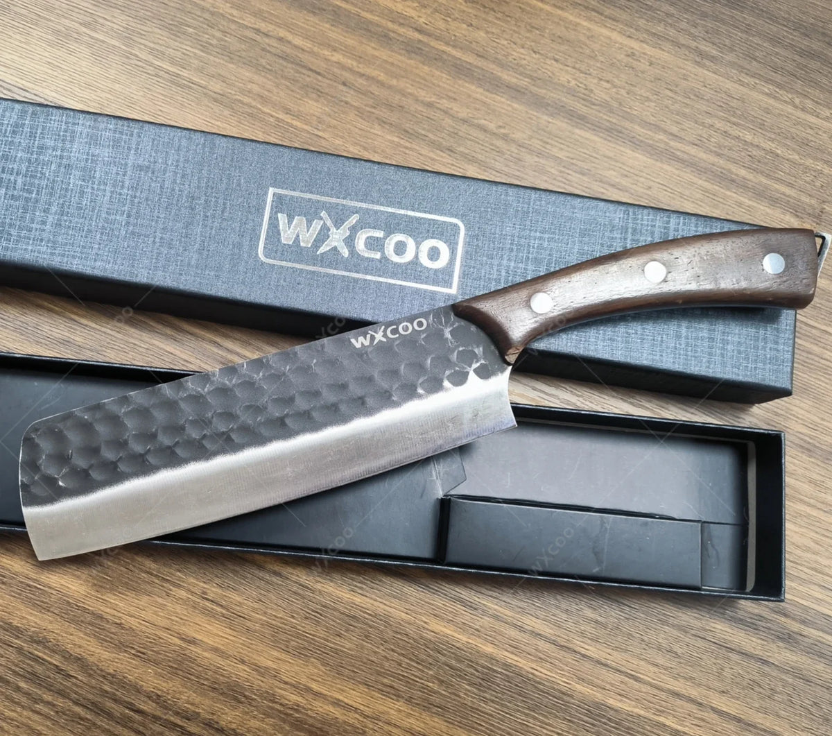 WXCOO Stainless Steel Meat Cleaver Chef Knife – Wood Handle