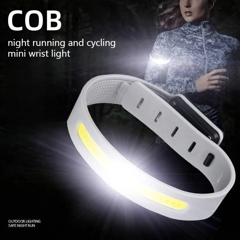 COB LED Wrist Running Light – USB Rechargeable Mini Flashlight