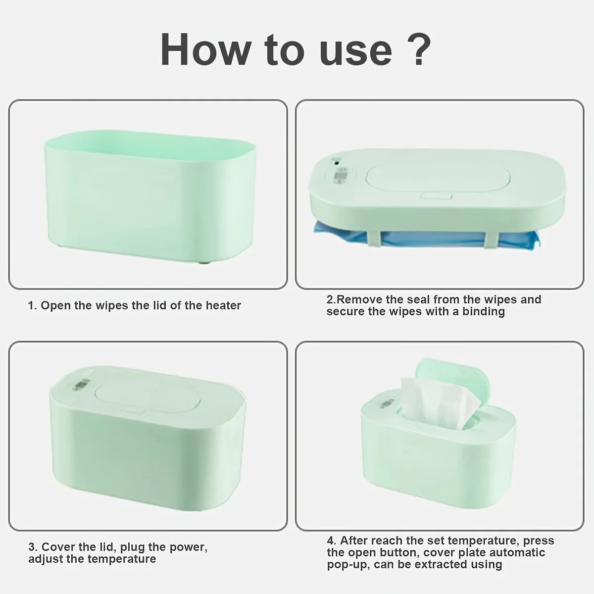 USB Baby Wipe Warmer | Digital Display, 3 Temp Settings