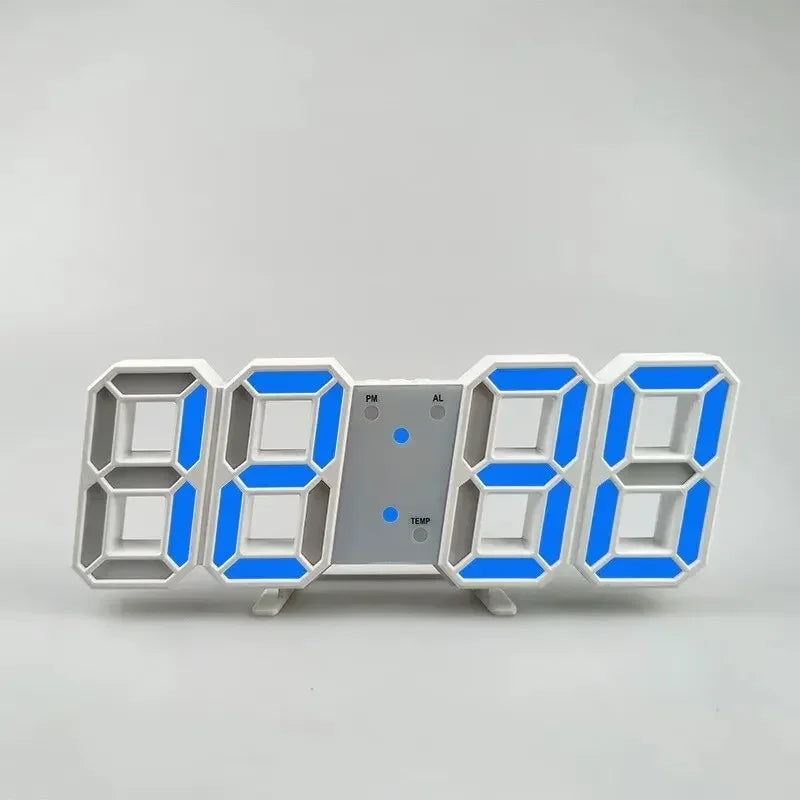 3D LED Digital Wall Clock – Alarm, Calendar & Timer