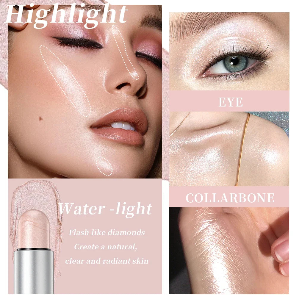 QiBest 4-in-1 Contour Bronzer Stick – Highlighter & Blush