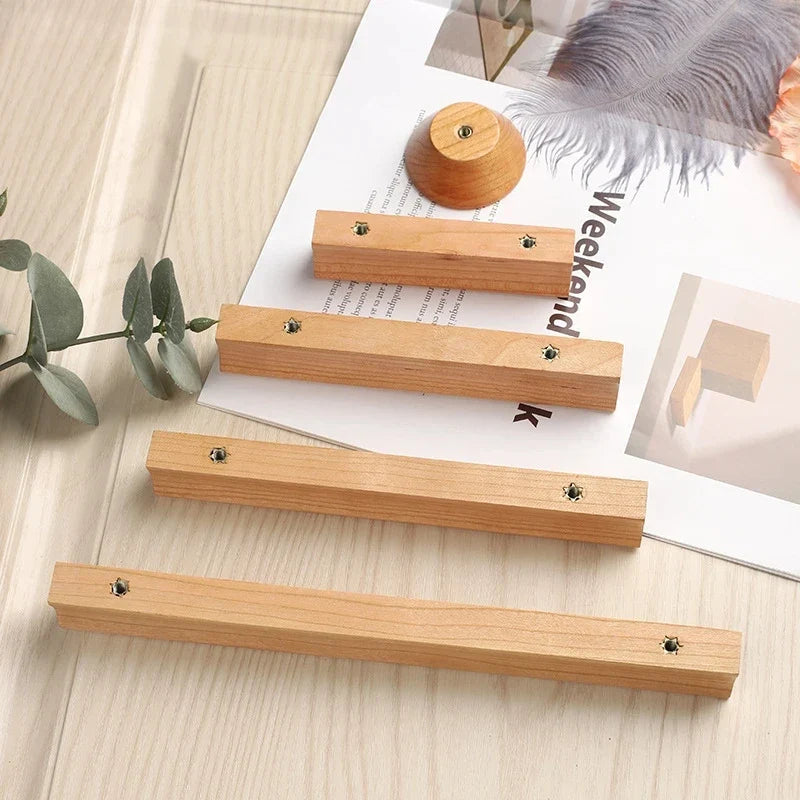 Natural Rubberwood Cabinet Handles & Drawer Knobs | Rural Style