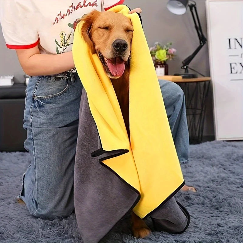 Quick-drying Dog Cat Towels Soft Fiber Absorbent Bath Towel Pet