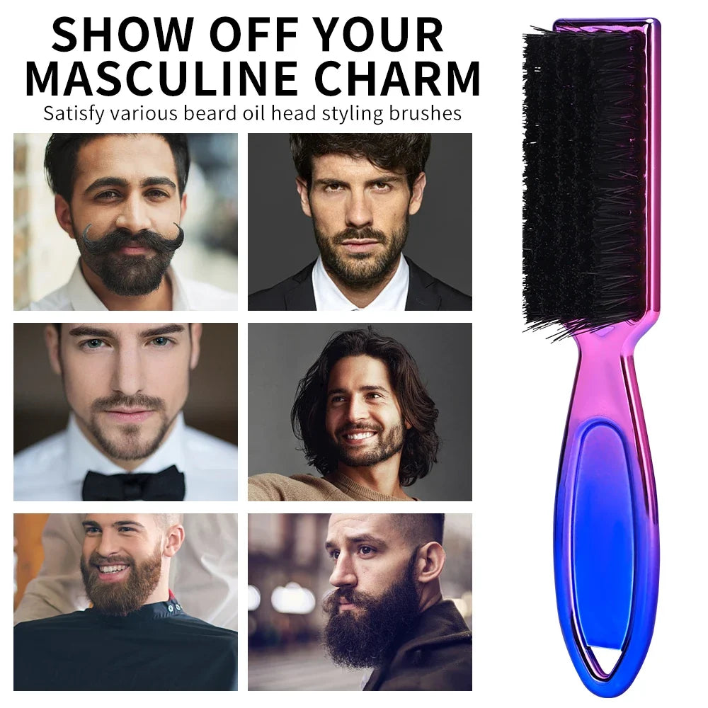Professional Gradient Hair & Beard Cleaning Brush with Handle
