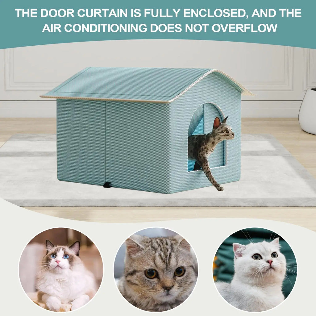 Cooling Cat House – Enclosed All-Season Pet Nest | S & M Sizes