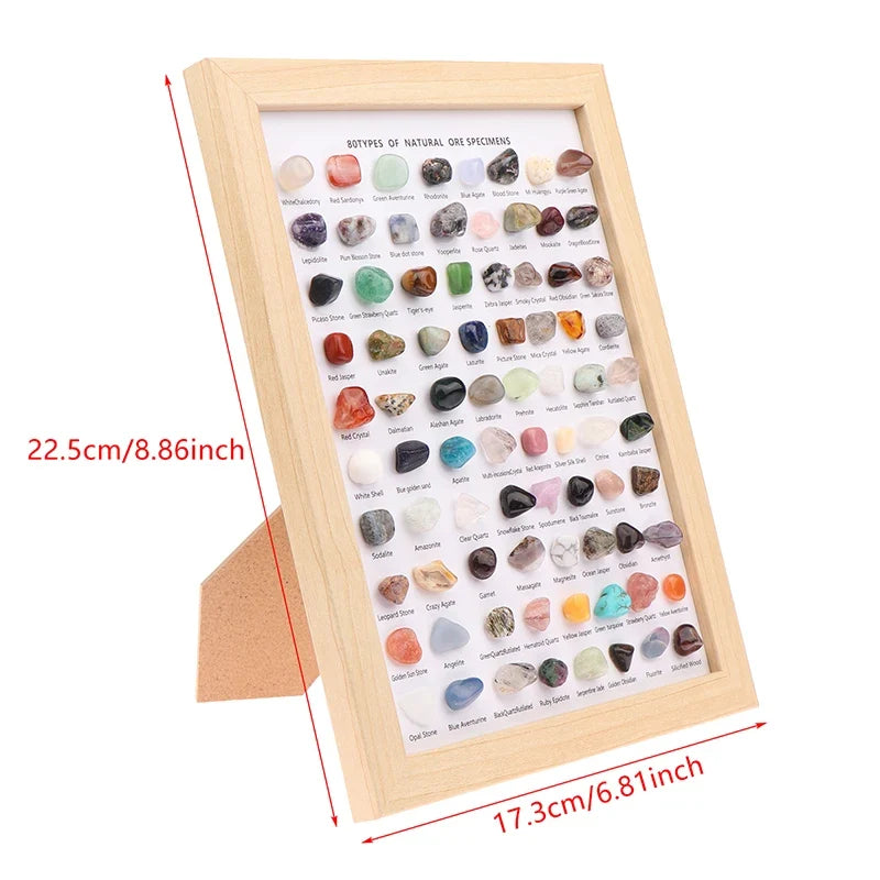 80-Piece Natural Mineral Specimen Collection – Crystal & Agate Set