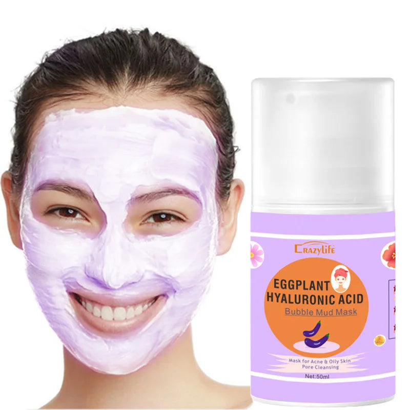 Eggplant Solid Cleansing Mask Smear Mud Film Deep Face Skin Oil