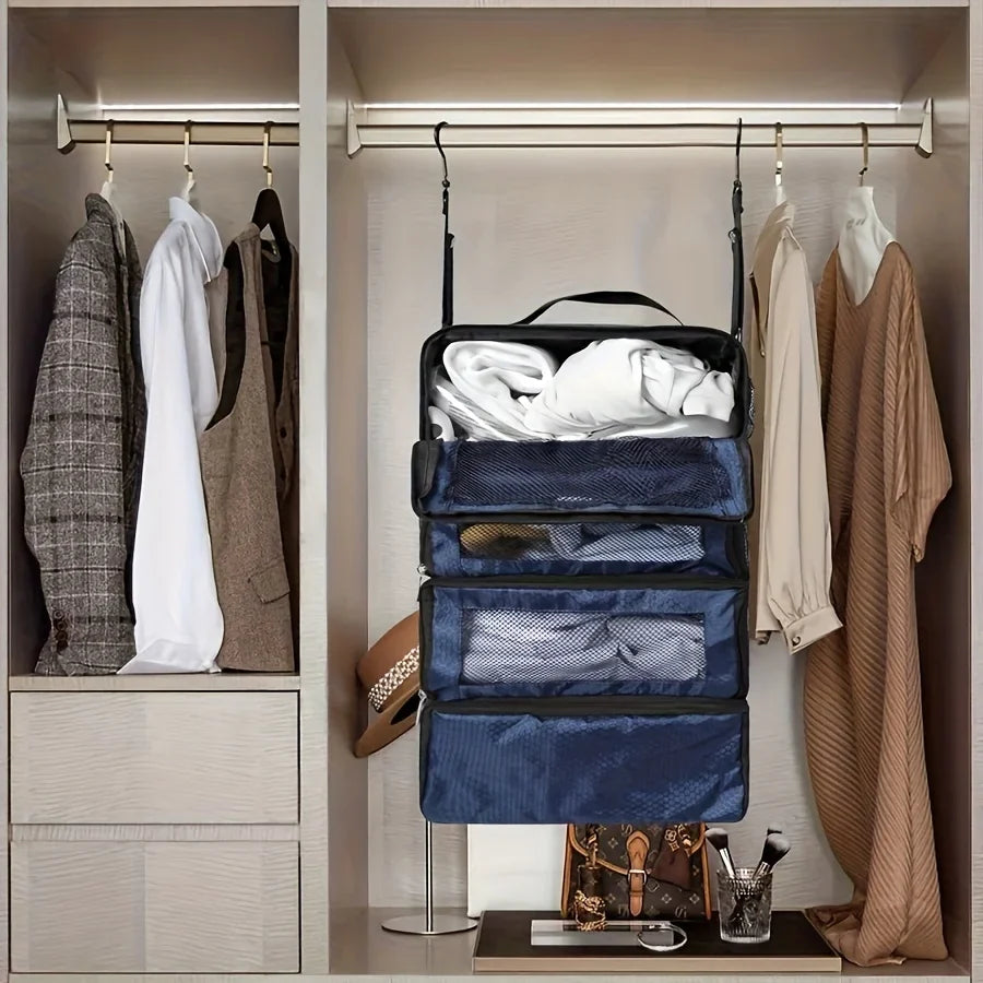 Hanging Suitcase Organizer | Collapsible Packing Cubes