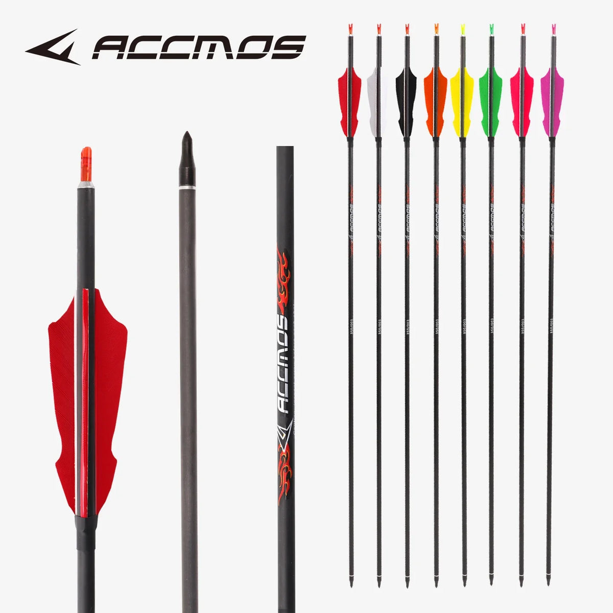 ID6 2 Pure Carbon Arrow 8 Styles 4-inch Turkey Feather Spine 250-800