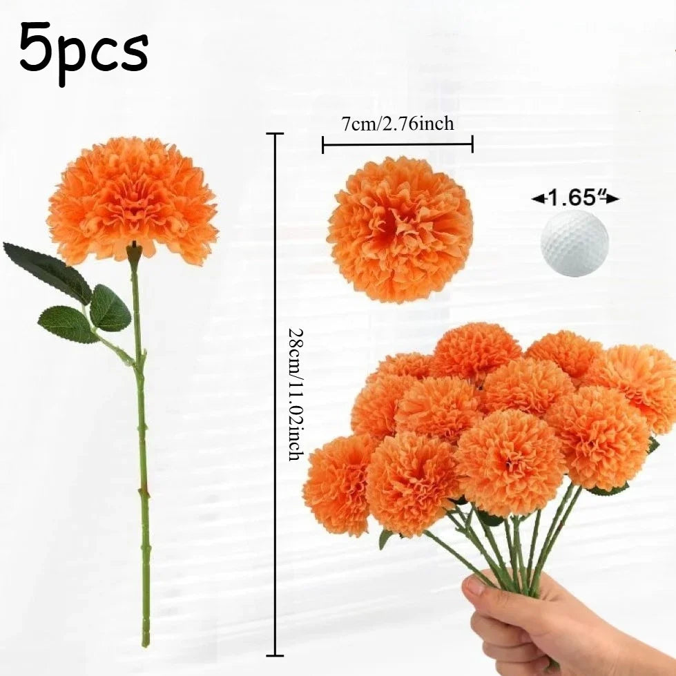 5-Pack Artificial Chrysanthemum Long Stem Flowers | Home Decor