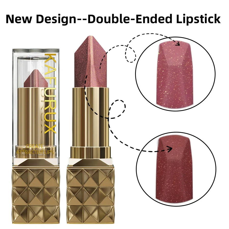 KAFURUX Glitter Two-Tone Metallic Lipstick | Matte Pearlescent