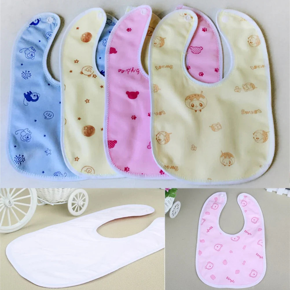 Waterproof Cotton Baby Bib – Cartoon Animal Print | 0–3 Years