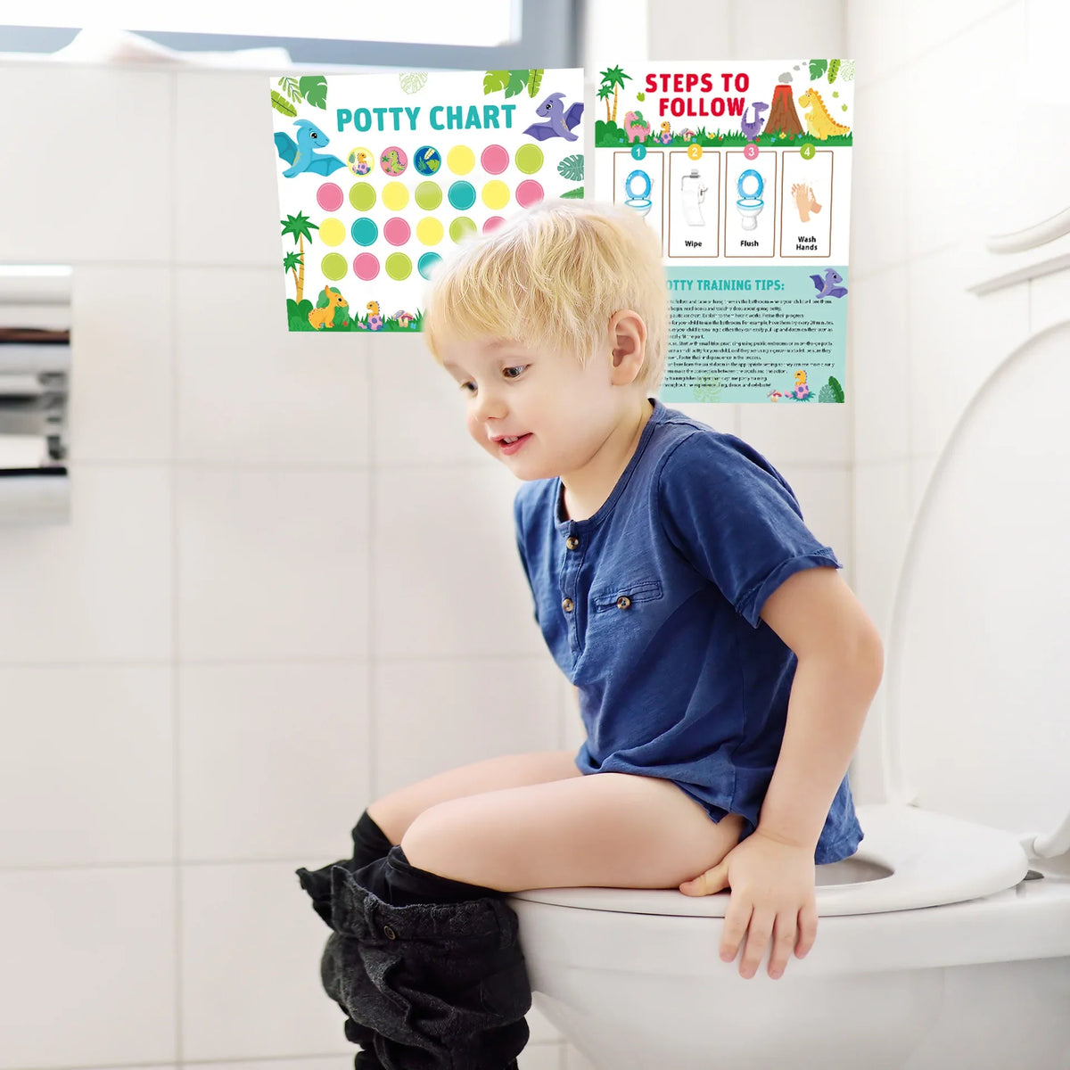 Toilet Training Sticker Chart Kids Potty Reward Progress Boys Girls