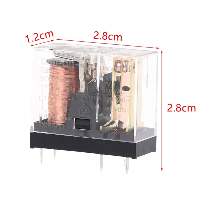 5 8Pin 10A 250VAC Miniature Low-power Relay G2R 12VDC 24VDC 12V 24V