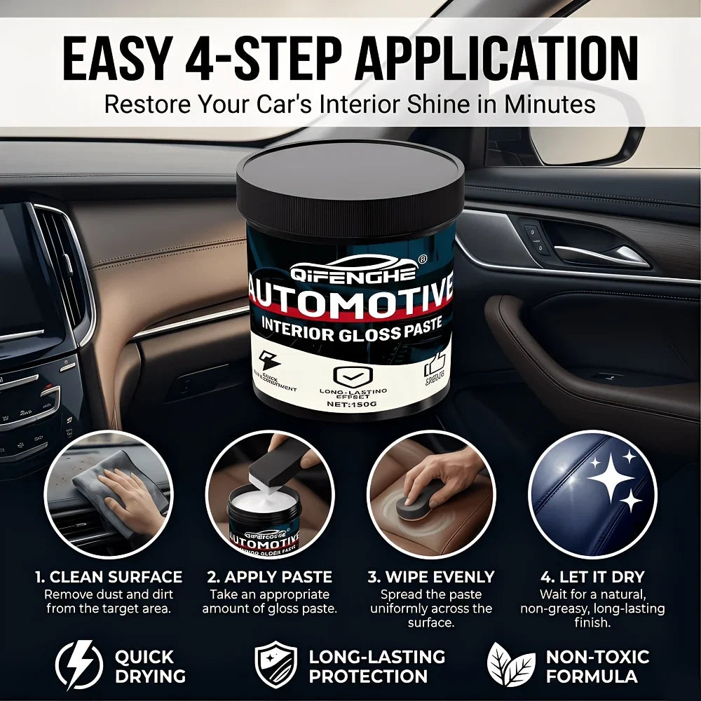 150g Car Plastic Restorer, Dashboard Polish & Tire Shine Paste