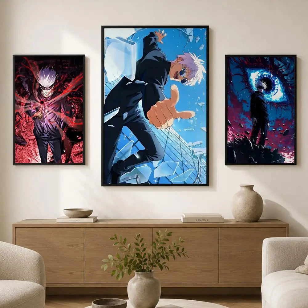 Gojo Satoru Anime Poster – Self-Adhesive Waterproof Wall Art