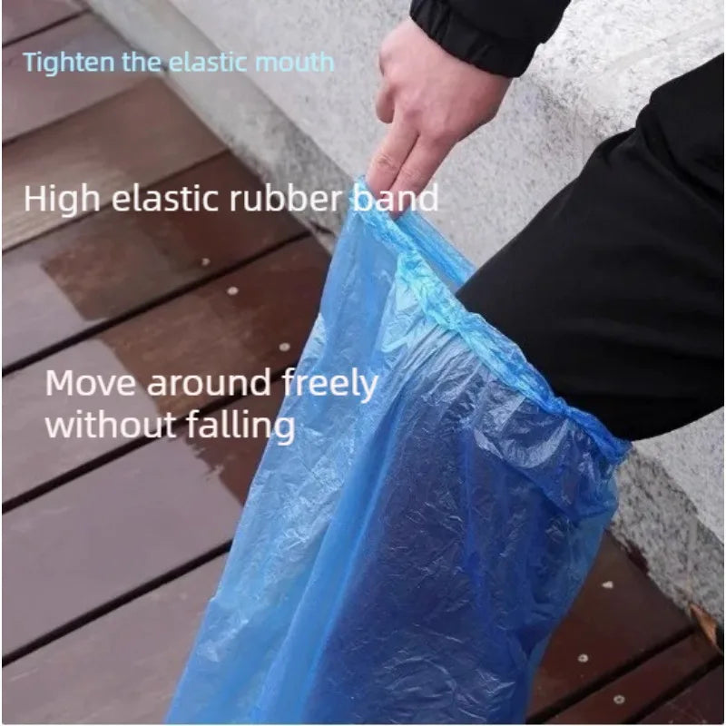 Disposable Waterproof Shoe Covers – Blue & Clear Plastic 10/20 Pc