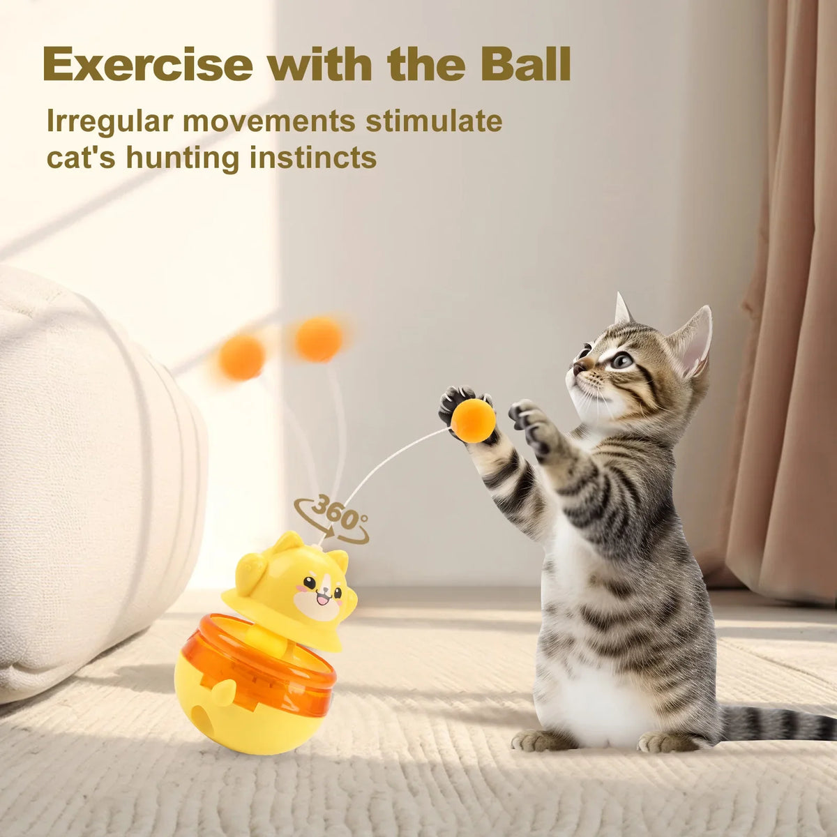 Pet Untoppleable Doll Cat Fun Intelligence Teasing Stick Leaky Food