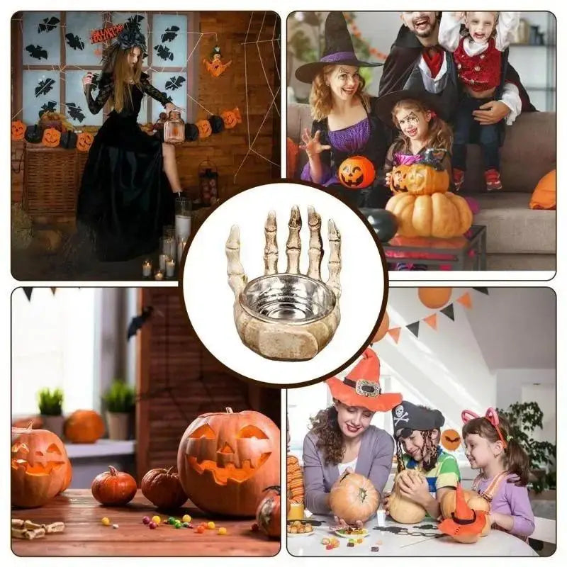 Resin Skull Candle Holder – Halloween Décor Ornament Gift