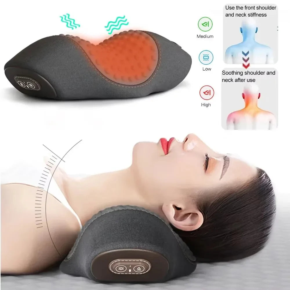 PAQIN Electric Heating Vibration Neck Massage Pillow