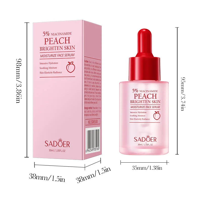 SADOER Niacinamide Peach Essence Hydrating Moisturizing Fruit
