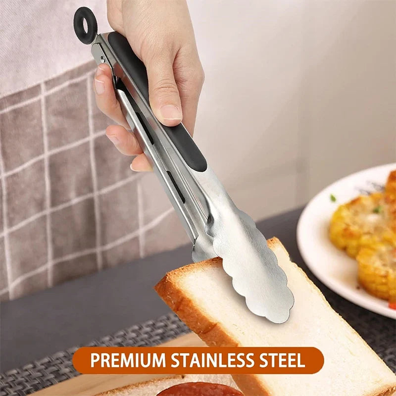 2-Pack Stainless Steel Locking Kitchen Tongs – 9 & 12 Inch