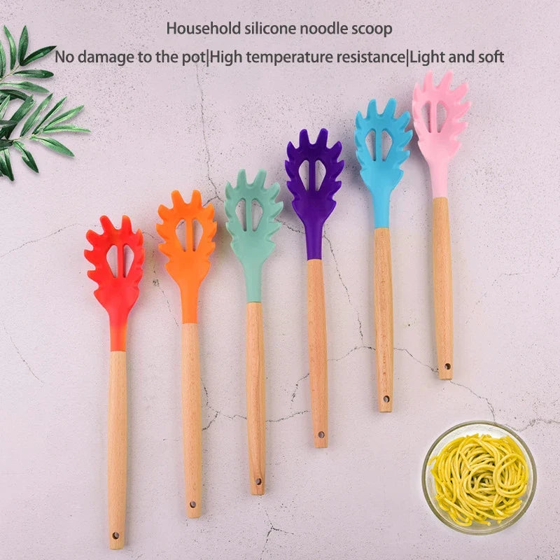 Silicone Pasta Scoop & Noodle Serving Spoon | Kitchen Strainer