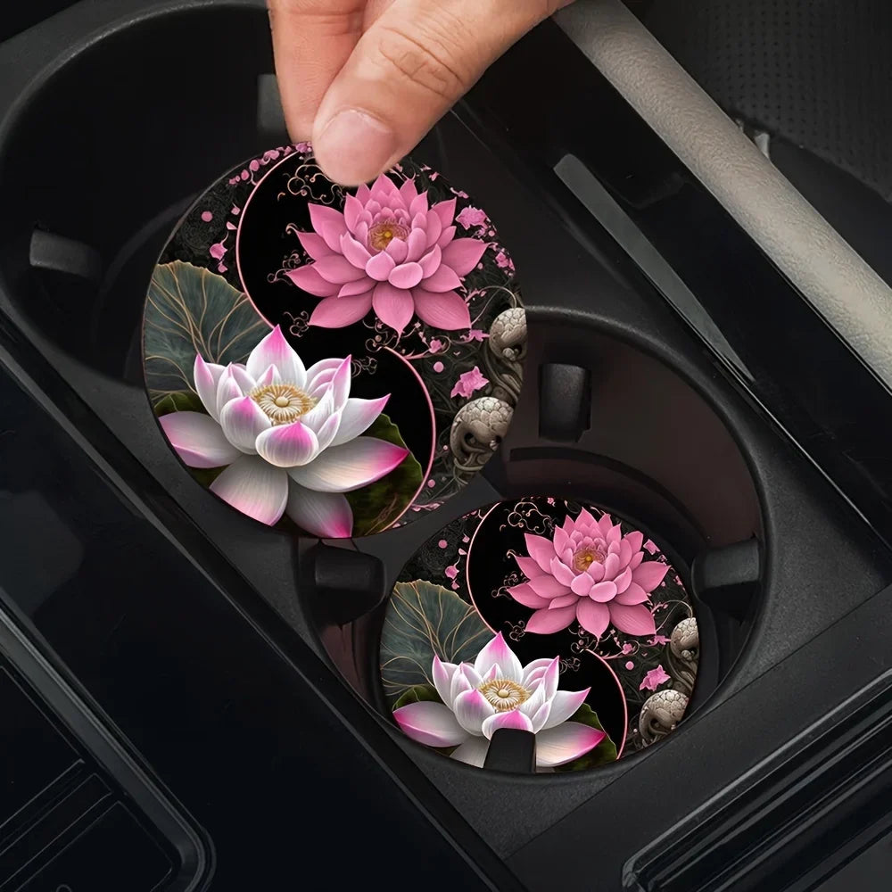 Lotus EVA Absorbent Coasters – Car, Home & Office Use