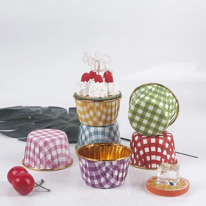 Gold Foil Rolled Paper Cups Muffin Cupcake Wedding Party Decorations