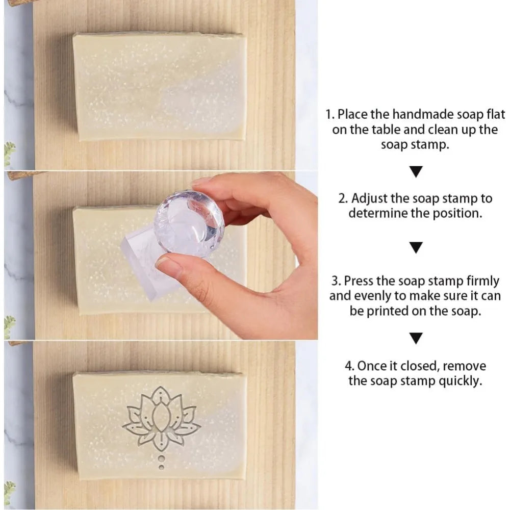 Acrylic Lotus Flower Soap Stamp – 1.3" DIY Imprint Mold