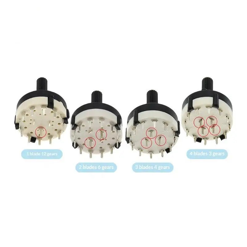 RS26 Rotary Band Selector Switch | 1–4 Pole, 3–12 Position PCB
