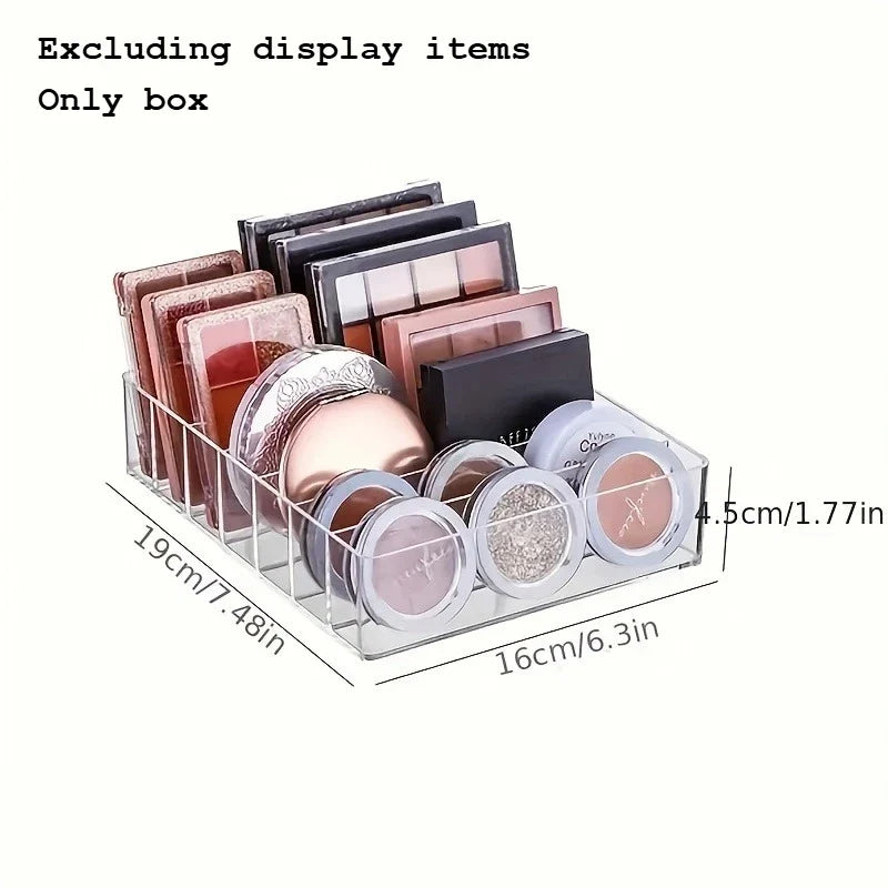 7-Compartment Clear Makeup Organizer – Cosmetic Storage Tray