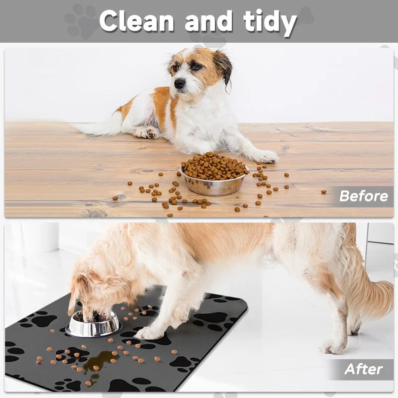 Pet Feeding Floor Mat Water-absorbing Cooling Anti-slip Cat Dog